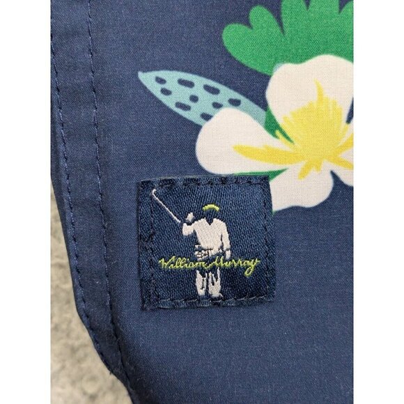 William Murray Shirt Mens Large Short Sleeve Button Colorful Floral Blue - Picture 14 of 16